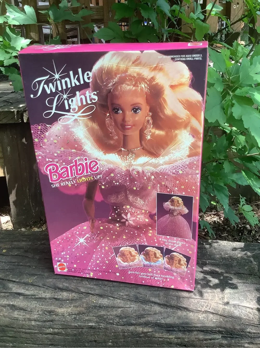 Vintage 1993 Twinkle Lights Barbie 10390 NRFB Solid Box Rare Light Up Glow Dress